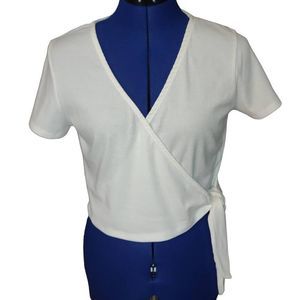 Tresics Women's Wrap-Around Top White Large